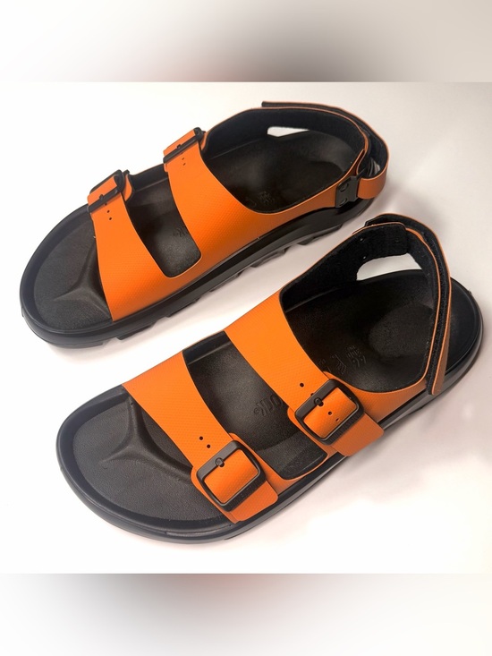 Birkenstock Men’s Mogami Terra Orange Dual-Strap Sport Sandals Size- 13